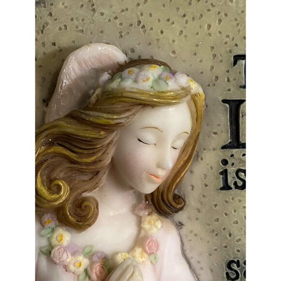 Praying Angel Figurine Psalm 27 Quote On Arched Plaque Inspirational Home Decor - Picture 6 of 12